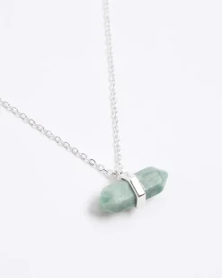 River Island Silver Healing Stone Necklace< Jewellery