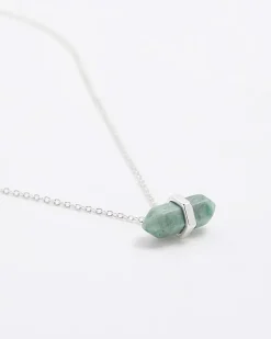 River Island Silver Healing Stone Necklace< Jewellery