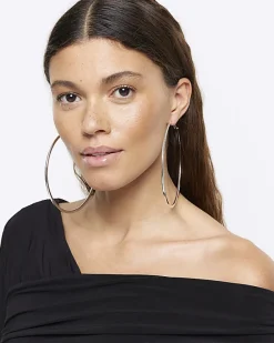 River Island Silver Large Hoop Earrings< Jewellery