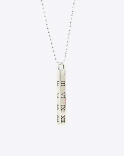 River Island Silver plated bar pendant necklace< Jewellery & Watches