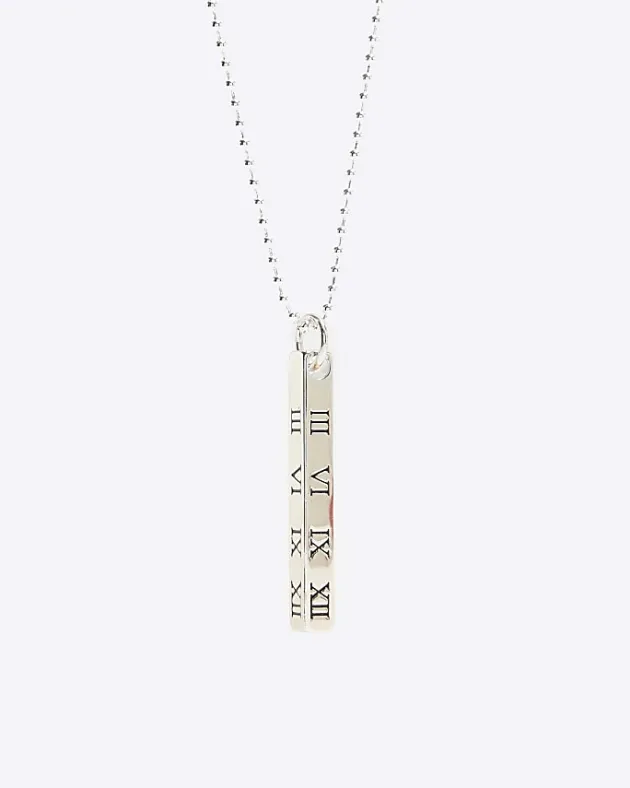 River Island Silver plated bar pendant necklace< Jewellery & Watches
