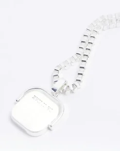 River Island Silver plated square necklace< Jewellery & Watches