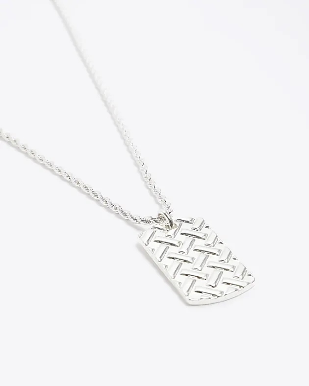 River Island Silver plated tag necklace< Jewellery & Watches