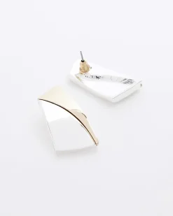 River Island Silver sculpted stud earrings< Jewellery