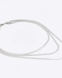 River Island Silver Sleek Multirow Necklace< Jewellery