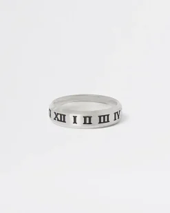 River Island Silver stainless steel engraved roman ring< Jewellery & Watches