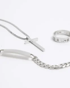 River Island Silver steel rhodium gift box< Jewellery & Watches
