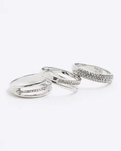 River Island Silver Twist Ring Pack< Jewellery