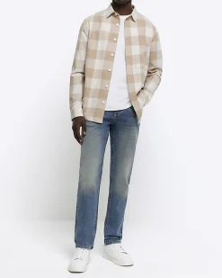 River Island regular fit check long sleeve shirt< Shirts