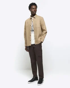 River Island regular fit chest pocket shirt< Shirts
