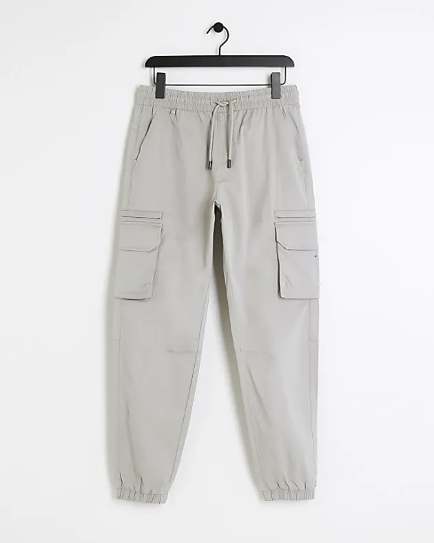 River Island regular fit cuffed cargo trousers< Trousers