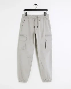 River Island regular fit cuffed cargo trousers< Trousers