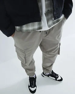 River Island regular fit cuffed cargo trousers< Trousers