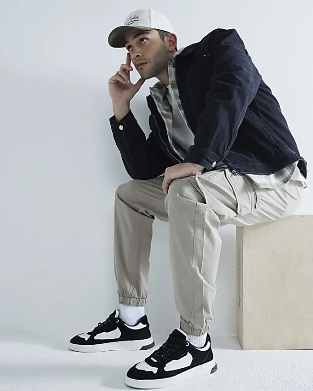 River Island regular fit cuffed cargo trousers< Trousers