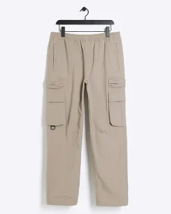 River Island regular fit elasticated cargo trousers< Trousers