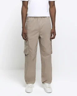 River Island regular fit elasticated cargo trousers< Trousers