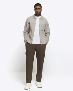 River Island regular fit knit zip up jumper< Jumpers & Cardigans