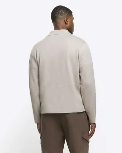 River Island regular fit knit zip up jumper< Jumpers & Cardigans