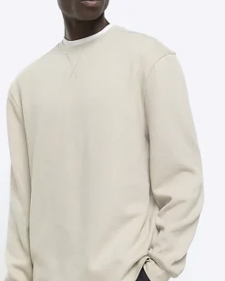 River Island regular fit rib sweatshirt< Hoodies & Sweatshirts