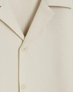River Island regular fit seersucker revere shirt< Shirts