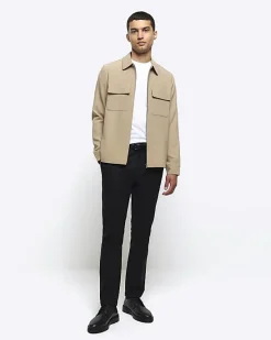River Island regular fit zip up smart shacket< Shirts