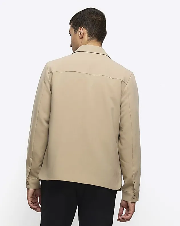 River Island regular fit zip up smart shacket< Shirts