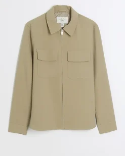 River Island regular fit zip up smart shacket< Shirts