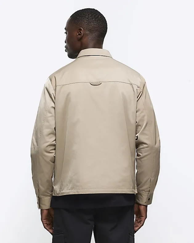 River Island regular fit zip up tech shacket< Shirts
