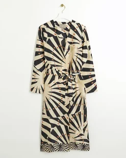 River Island Stone satin stripe longline duster coat< Co-ord Sets