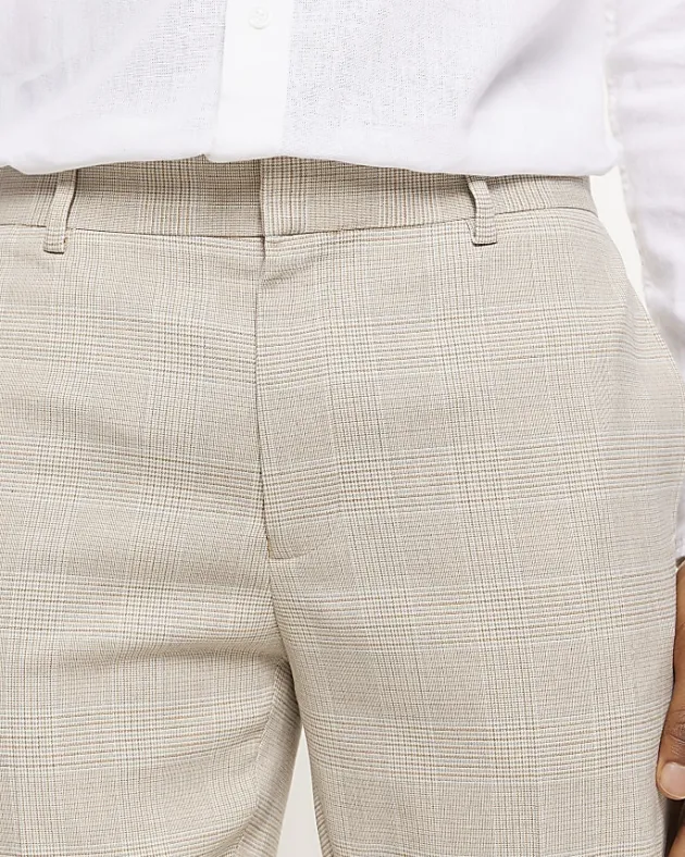 River Island slim fit check suit trousers< Trousers