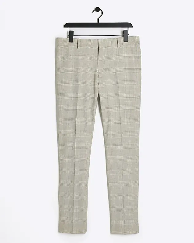River Island slim fit check suit trousers< Trousers