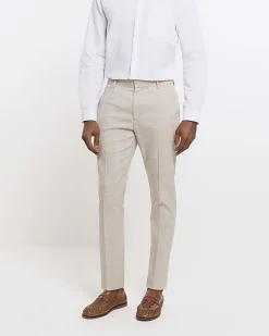River Island slim fit check suit trousers< Trousers