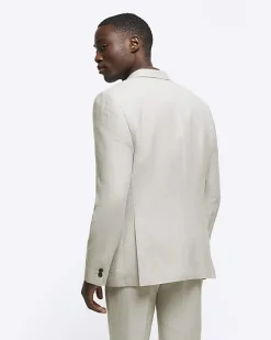 River Island slim fit linen blend suit jacket< Suits