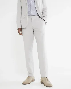 River Island slim fit linen blend suit trousers< Suits