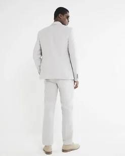 River Island slim fit linen blend suit trousers< Suits