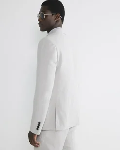 River Island slim fit linen blend suit jacket< Suits
