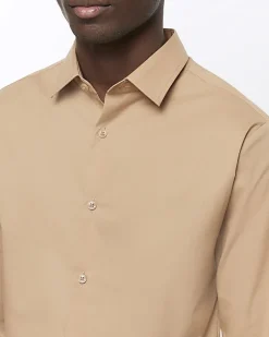 River Island slim fit long sleeve smart shirt< Shirts
