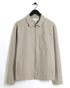 River Island slim fit textured zip up sweatshirt< Matching Sets