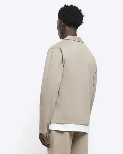 River Island slim fit textured zip up sweatshirt< Matching Sets