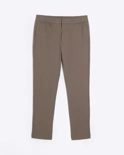 River Island slim fit twill pull on smart joggers< Trousers