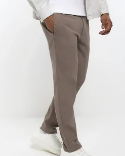 River Island slim fit twill pull on smart joggers< Trousers
