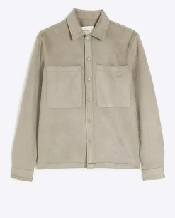 River Island suedette long sleeve shirt< Shirts