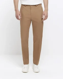 River Island Stone tapered fit smart trousers< Trousers