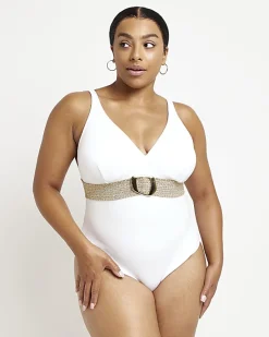 River Island belted swimsuit< Plus