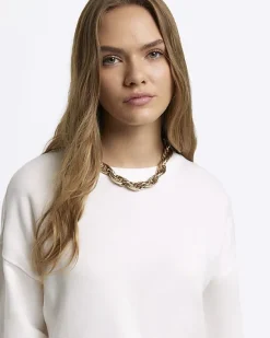 River Island crop plain sweatshirt< Loungewear