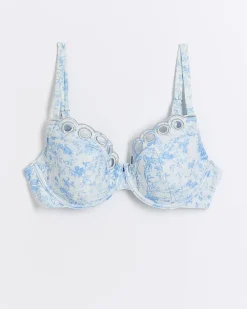 River Island floral scallop balconette bikini top< Swimwear & Beachwear