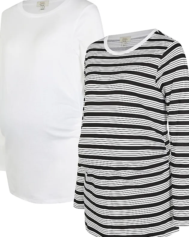 River Island maternity long sleeve t-shirt multipack< Maternity