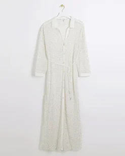 River Island mesh sequin beach maxi shirt dress< Swimwear & Beachwear