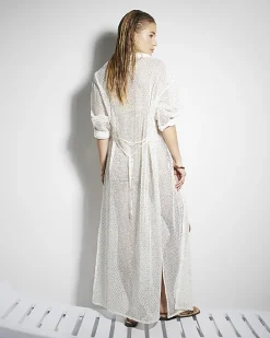 River Island mesh sequin beach maxi shirt dress< Swimwear & Beachwear