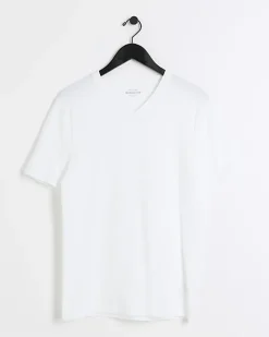 River Island muscle fit V neck t-shirt< Essentials